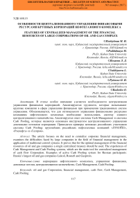 Особенности централизованного управления финансовыми ресурсами крупных корпораций нефтегазового комплекса