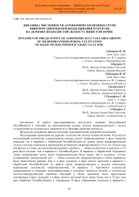 Динамика численности агрономически ценных групп микроорганизмов при возделывании кукурузы на дерново-подзолистой легкосуглинистой почве