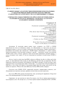 Сравнительные характеристики применения Международных стандартов финансовой отчетности и российских стандартов бухгалтерского учета в современных условиях