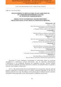 Продуктивность многолетних трав в зависимости от удобрения покровной культуры на черноземе обыкновенном