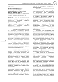 Роль общественности в реализации процедуры общественных слушаний при оценке воздействия на окружающую среду планируемой хозяйственной деятельности