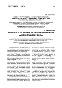 Особенности проведения колхозного строительства в Ульяновском округе в конце 20-х — начале 30-х годов (на материалах Симбирской губернии)