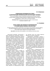 Социальные потребности и спрос в детерминации криминальной эксплуатации человека