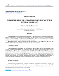 The Emergence of the Syrian Crisis and the Impact of the External Forces on It