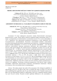 Оценка биологической доступности радионуклидов в почве