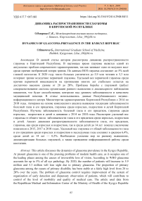 Динамика распространенности глаукомы в Киргизской Республике