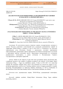 Анализ результатов мониторинга радиационной обстановки в ХМАО-Югре за период 2009-2018 гг