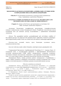 Экологическая модель плодородия аллювиально-луговых почв и определение показателей их плодородия