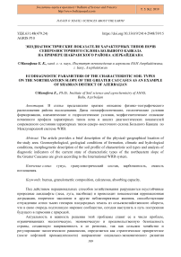 Экодиагностические показатели характерных типов почв северо-восточного склона Большого Кавказа на примере Шабранского района Азербайджана