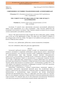 Современное состояние урбаноземов в ядре агломерации Баку