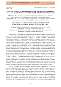 Изучение биоэкологических особенностей шафрана посевного (Crocus sativus L.) в условиях Нахичеванской Автономной Республики