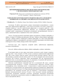 Цитокиновый профиль при диабетической нефропатии у детей и подростков в Кыргызстане