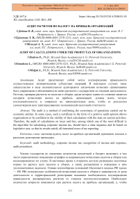 Аудит расчетов по налогу на прибыль организаций