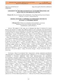 Disease resistance of hybrid progenies and selection of the resistant species