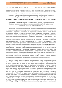 Гипергликемия и гиперурикемия при остром инфаркте миокарда