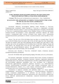 Качественное подразделение почв по диагностическим показателям бассейна р. Гиль-Гиль (Азербайджан)