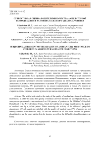 Субъективная оценка родителями качества амбулаторной помощи детям в условиях сельского здравоохранения