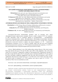 Передний корпородез поясничного отдела позвоночника с пористым никелидом титана