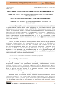 Эффективность органических удобрений при выращивании перца