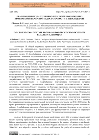 Реализация государственных программ по снижению хронической почечной недостаточности в Азербайджане