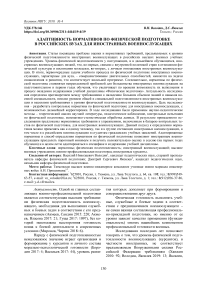 Адаптивность нормативов по физической подготовке в российских вузах для иностранных военнослужащих