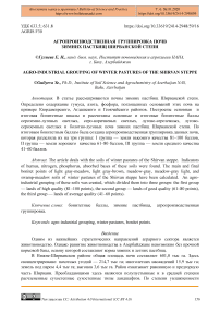 Агропроизводственная группировка почв зимних пастбищ Ширванской степи