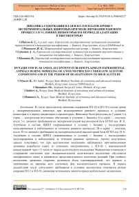 Динамика содержания ИЛ-1 и ИЛ-10 в плазме крови у экспериментальных животных при моделировании раневого процесса в условиях низкогорья и в период деадаптации к высокогорью