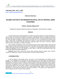 Islamic factor in the modern political life of Central Asian countries