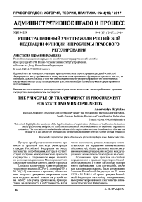 Регистрационный учет граждан Российской Федерации функции и проблемы правового регулирования