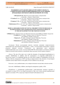 Медицинская реабилитация детей раннего возраста с неврологическими проявлениями и последствиями врожденных пороков развития нервной системы