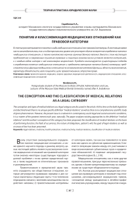 Понятие и классификация медицинских отношений как правовой категории
