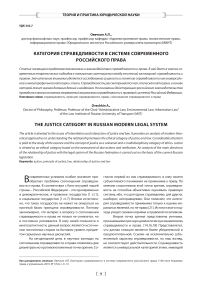 Категория справедливости в системе современного российского права