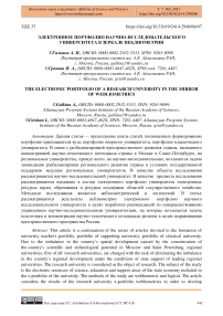 Электронное портфолио научно-исследовательского университета в зеркале веблиометрии