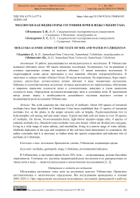 Моллюски как индикаторы состояния почв и воды Узбекистана