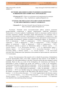 Изучение динамики распространения гельминтозов в овцеводческих хозяйствах Азербайджана