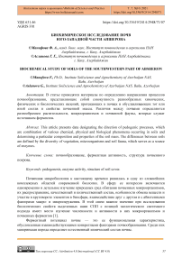 Биохимическое исследование почв юго-западной части Апшерона