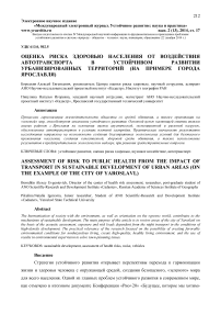 Оценка риска здоровью населения от воздействия автотранспорта в устойчивом развитии урбанизированных территорий (на примере города Ярославля)