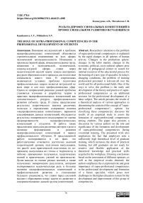 Роль надпрофессиональных компетенций в профессиональном развитии обучающихся