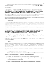 Разработка социальной архитектуры и IT-экосистемы онлайн-курса для повышения мотивации учащихся на примере дисциплины "Python для анализа данных"