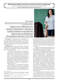 Первые итоги деятельности Центра непрерывного повышения профессионального мастерства педагогических работников Волгоградской области в 2021 году