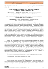 Характеристика основных мест обитания джейрана (Artiodactyla, Bovidae) в Азербайджане