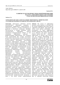 Развитие культуры профессиональной импровизации педагога дополнительного образования средствами рефлексивной педагогики