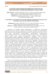 Категориальные признаки концептов журок и heart в киргизской и английской языковых картинах мира