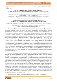 Продуктивность сортов и форм фундука в Куба-Хачмазском экономическом районе (Азербайджан)