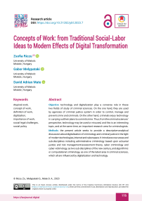 Concepts of Work: from Traditional Social-Labor Ideas to Modern Effects of Digital Transformation