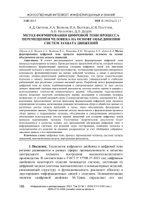 Метод формирования цифровой тени процесса перемещения человека на основе объединения систем захвата движений