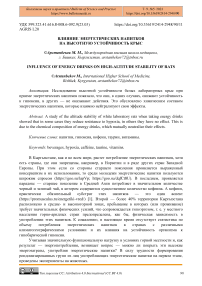 Влияние энергетических напитков на высотную устойчивость крыс