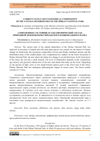 Current status and taxonomical composition of the natural dendroflora of the Hirkan National Park