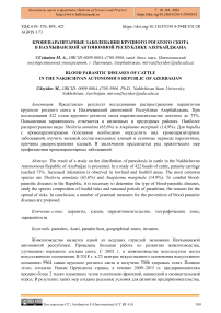 Кровепаразитарные заболевания крупного рогатого скота в Нахчыванской Автономной Республике Азербайджана