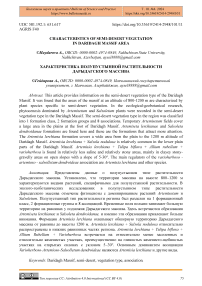 Characteristics of semi-desert vegetation in Daridagh massif area